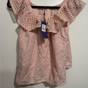 Rebecca Minkoff Pink Eyelet Blouse
